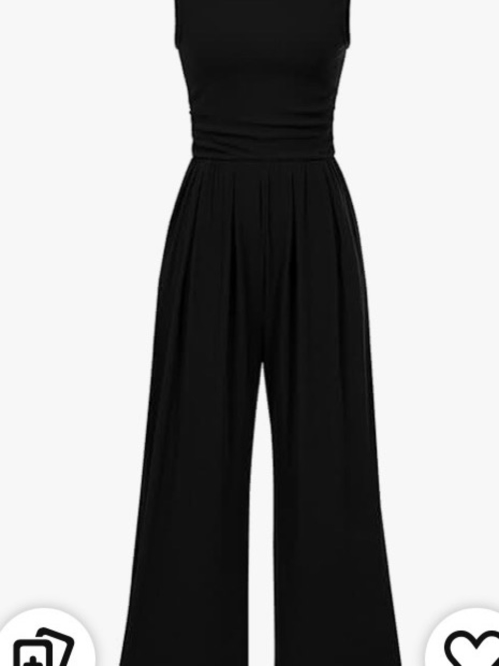 Sleek Black Wide-Leg Sleeveless Jumpsuit